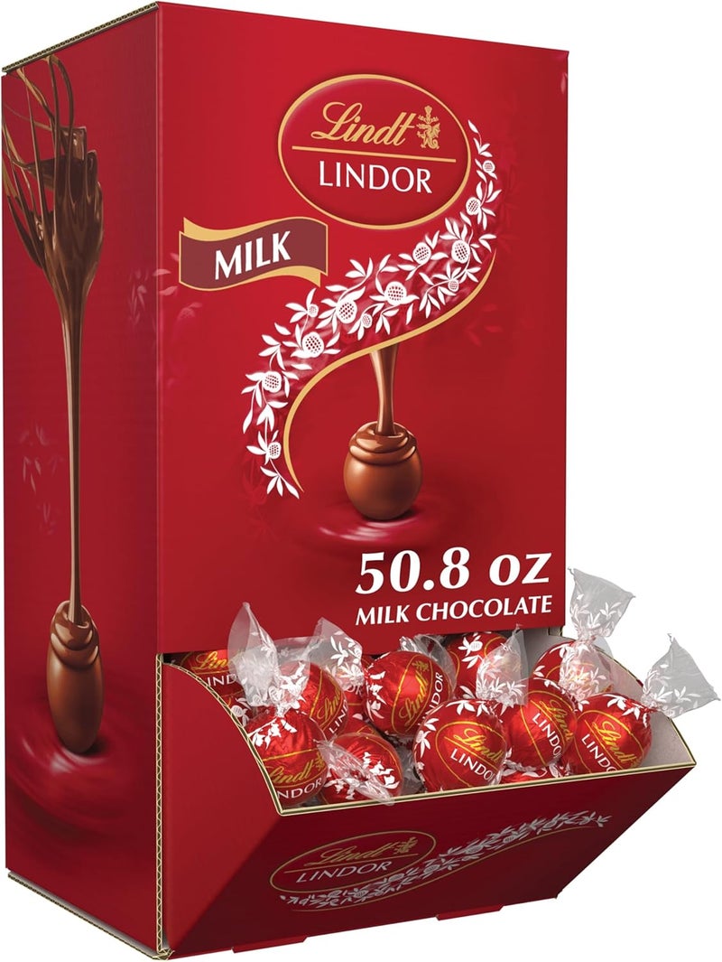 Lindt LINDOR Milk Chocolate Truffles, 50.8 oz (1400 g), 120 Count - Image 1
